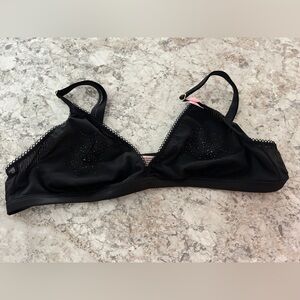 VS Black Spiderweb Bralette Black Nwt Large